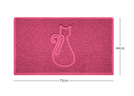 "Cat" Embossed Loofah Textured Spaghetti Door Mat