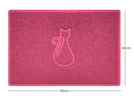"Cat" Embossed Loofah Textured Spaghetti Door Mat