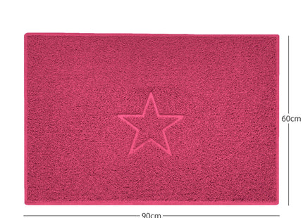 "Star" Embossed Loofah Textured Spaghetti Doormat
