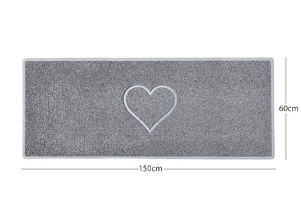 "Heart" Embossed Loofah Textured Spaghetti Door Mat
