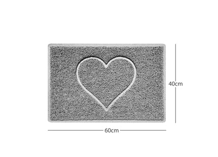 "Heart" Embossed Loofah Textured Spaghetti Door Mat