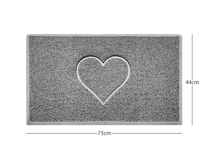 "Heart" Embossed Loofah Textured Spaghetti Door Mat