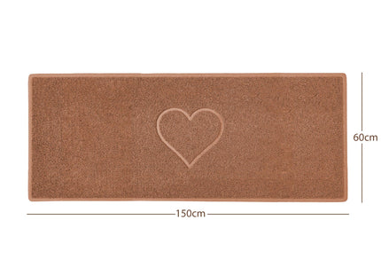 "Heart" Embossed Loofah Textured Spaghetti Door Mat