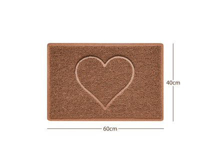 "Heart" Embossed Loofah Textured Spaghetti Door Mat