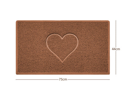"Heart" Embossed Loofah Textured Spaghetti Door Mat