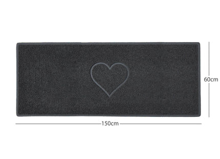 "Heart" Embossed Loofah Textured Spaghetti Door Mat