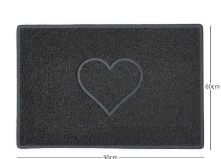 "Heart" Embossed Loofah Textured Spaghetti Door Mat