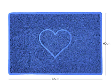 "Heart" Embossed Loofah Textured Spaghetti Door Mat