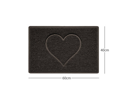 "Heart" Embossed Loofah Textured Spaghetti Door Mat