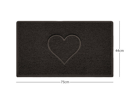 "Heart" Embossed Loofah Textured Spaghetti Door Mat
