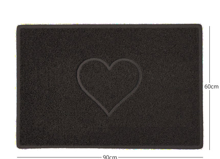"Heart" Embossed Loofah Textured Spaghetti Door Mat
