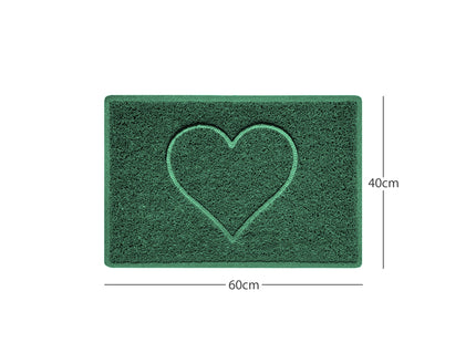 "Heart" Embossed Loofah Textured Spaghetti Door Mat