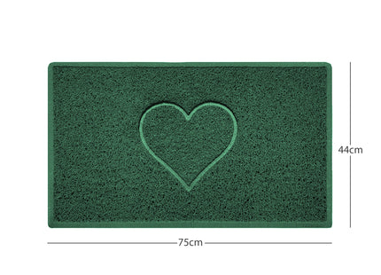 "Heart" Embossed Loofah Textured Spaghetti Door Mat