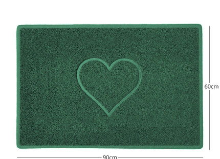 "Heart" Embossed Loofah Textured Spaghetti Door Mat