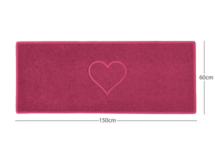 "Heart" Embossed Loofah Textured Spaghetti Door Mat