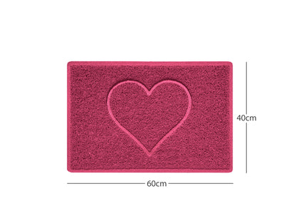 "Heart" Embossed Loofah Textured Spaghetti Door Mat