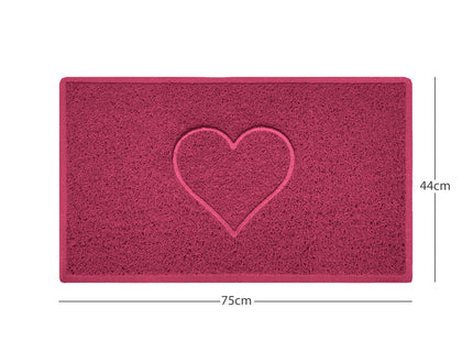 "Heart" Embossed Loofah Textured Spaghetti Door Mat