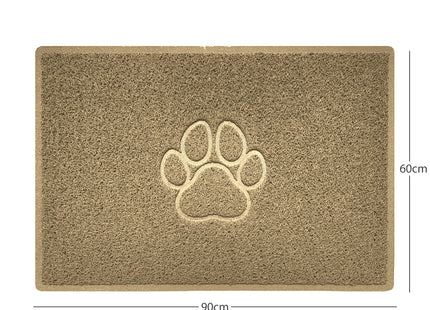 "Paw Print" Embossed Loofah Textured Spaghetti Door Mat
