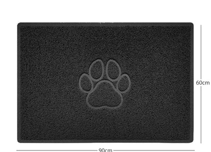 "Paw Print" Embossed Loofah Textured Spaghetti Door Mat