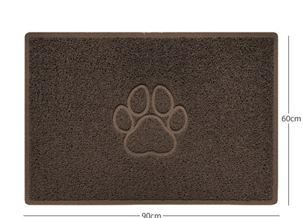 "Paw Print" Embossed Loofah Textured Spaghetti Door Mat