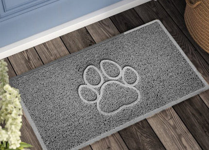 "Paw Print" Embossed Loofah Textured Spaghetti Door Mat