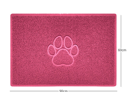 "Paw Print" Embossed Loofah Textured Spaghetti Door Mat