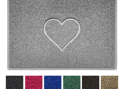 "Heart" Embossed Loofah Textured Spaghetti Door Mat