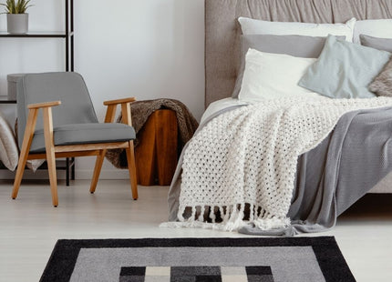 Ephesus Grey Black Rug | 7439GB