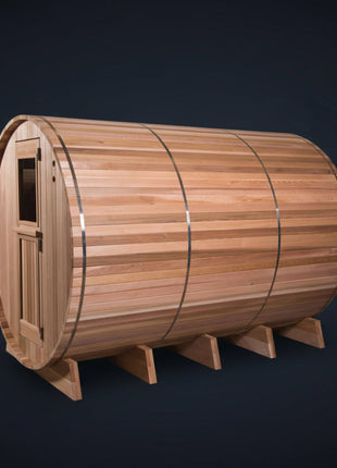 Fonteyn Barrel Sauna Rustic Red Cedar Grandview Multiroom – 7+3 ft