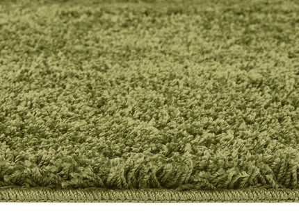 Washable Olive Green Shaggy Rug