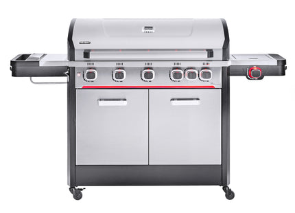 Atom Grills Byron 5T+ 5 Burner Gas BBQ with Side Burner, Cabinet Storage & FREE Extra Large BBQ Cover Included – Black