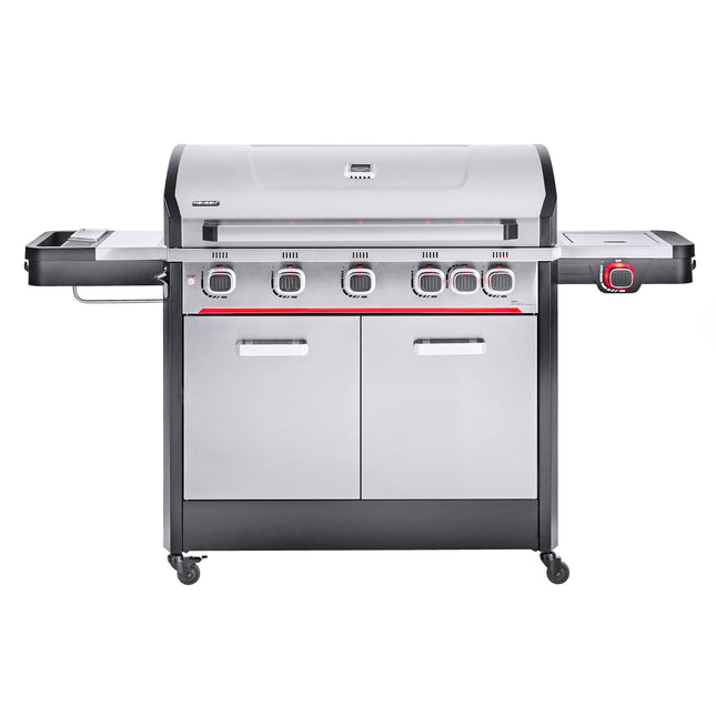 Atom Grills Byron 5T+ 5 Burner Gas BBQ with Side Burner, Cabinet Storage & FREE Extra Large BBQ Cover Included – Black