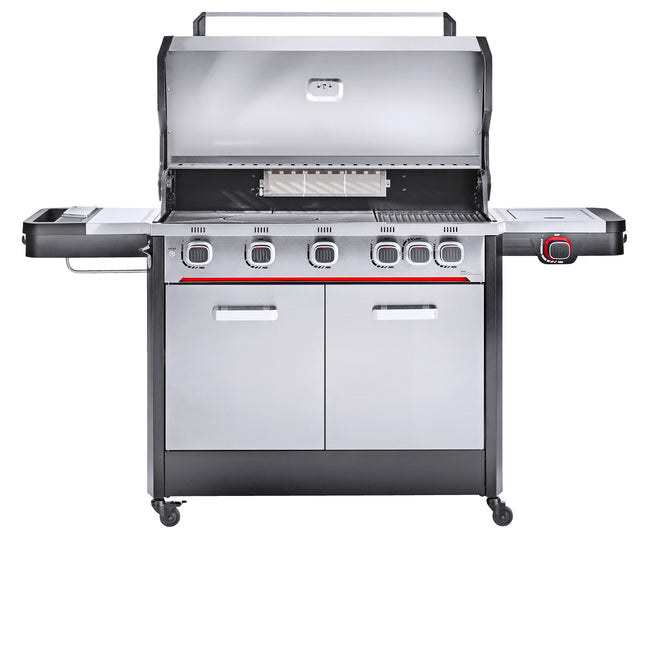Atom Grills Byron 5T+ 5 Burner Gas BBQ with Side Burner, Cabinet Storage & FREE Extra Large BBQ Cover Included – Black