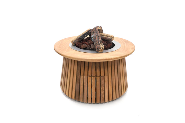 Happy Cocooning Lagune Round 60 Teak Gas Fire Pit