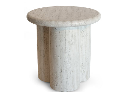 Happy Cocooning Rib Side Table Travertine