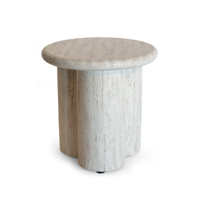 Happy Cocooning Rib Side Table Travertine