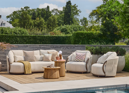 Happy Cocooning Lagune Round 60 Teak Gas Fire Pit