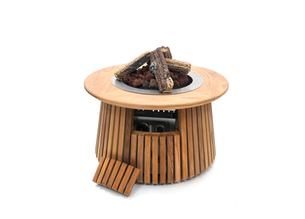 Happy Cocooning Lagune Round 60 Teak Gas Fire Pit