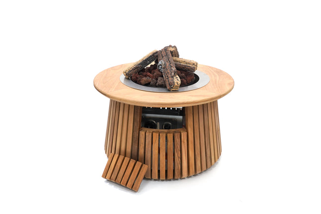 Happy Cocooning Lagune Round 60 Teak Gas Fire Pit