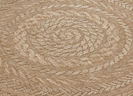 Indoor Outdoor Almendro Round Rug – Chevron Design