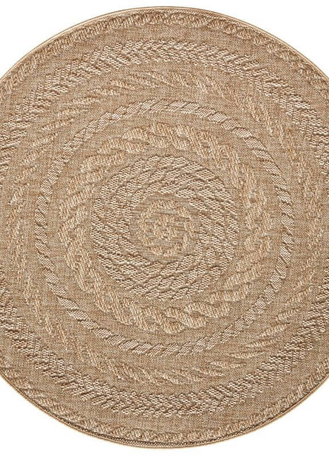 Indoor Outdoor Almendro Round Rug – Chevron Design