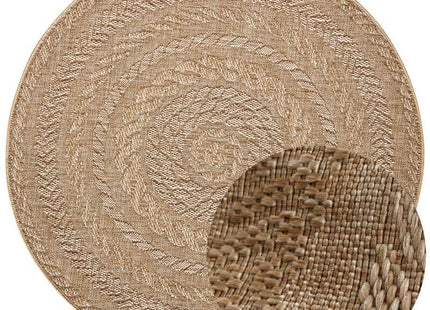 Indoor Outdoor Almendro Round Rug – Chevron Design