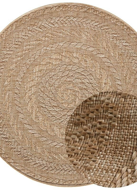 Indoor Outdoor Almendro Round Rug – Chevron Design