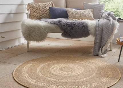 Indoor Outdoor Almendro Round Rug – Chevron Design