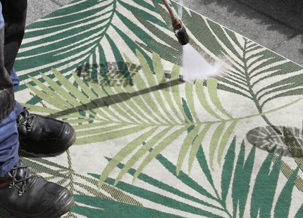 Indoor Outdoor Vai Green Rug – Floral Design