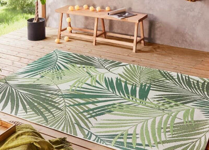 Indoor Outdoor Vai Green Rug – Floral Design