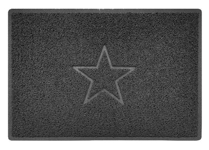 Indoor Spaghetti Door Mat Embossed Star - Dark Grey