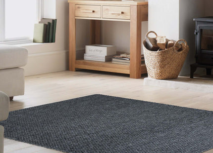 Solid Design Low Pile Eco Charcoal Rug