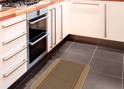 Washable Bordered Beige Rug  | 116B