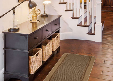 Washable Bordered Beige Rug  | 116B